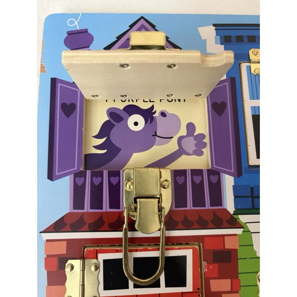 Melissa & Doug Latches Board Kids Wooden Montessori Learning Activity Toy